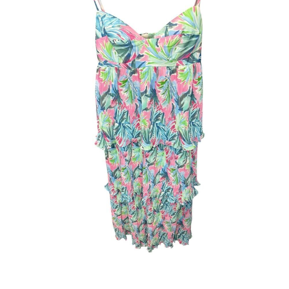 Anthropologie Saylor Mauve Dress Maxi Pleated Floral Size L $249 - Picture 5 of 12